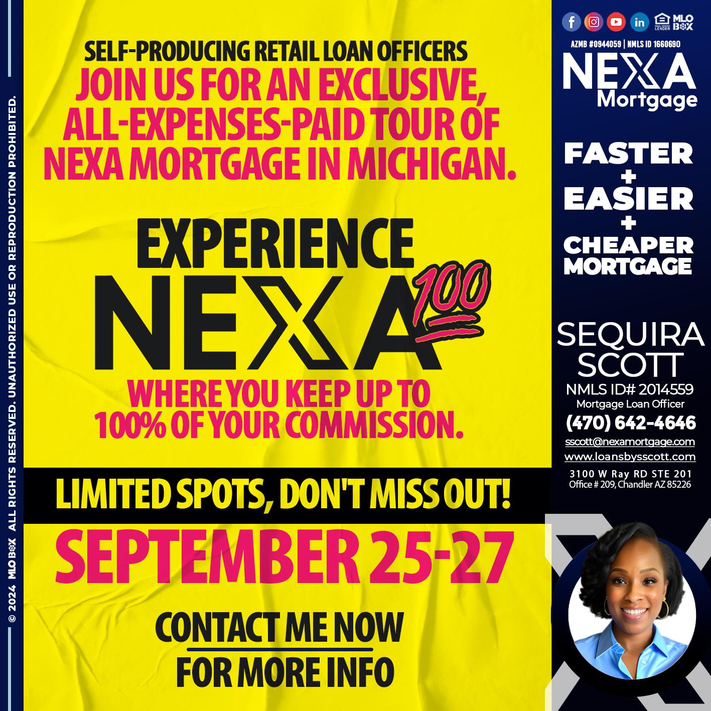 NEXA 100 - Sequira Scott -Mortgage Loan Officer